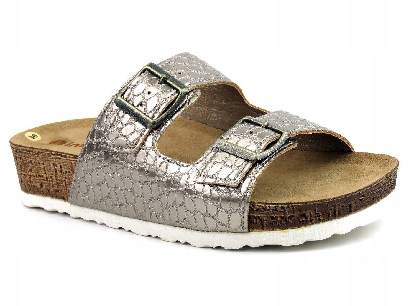 

Klapki Damskie Inblu NM-27 Platyna Grube Wygodne