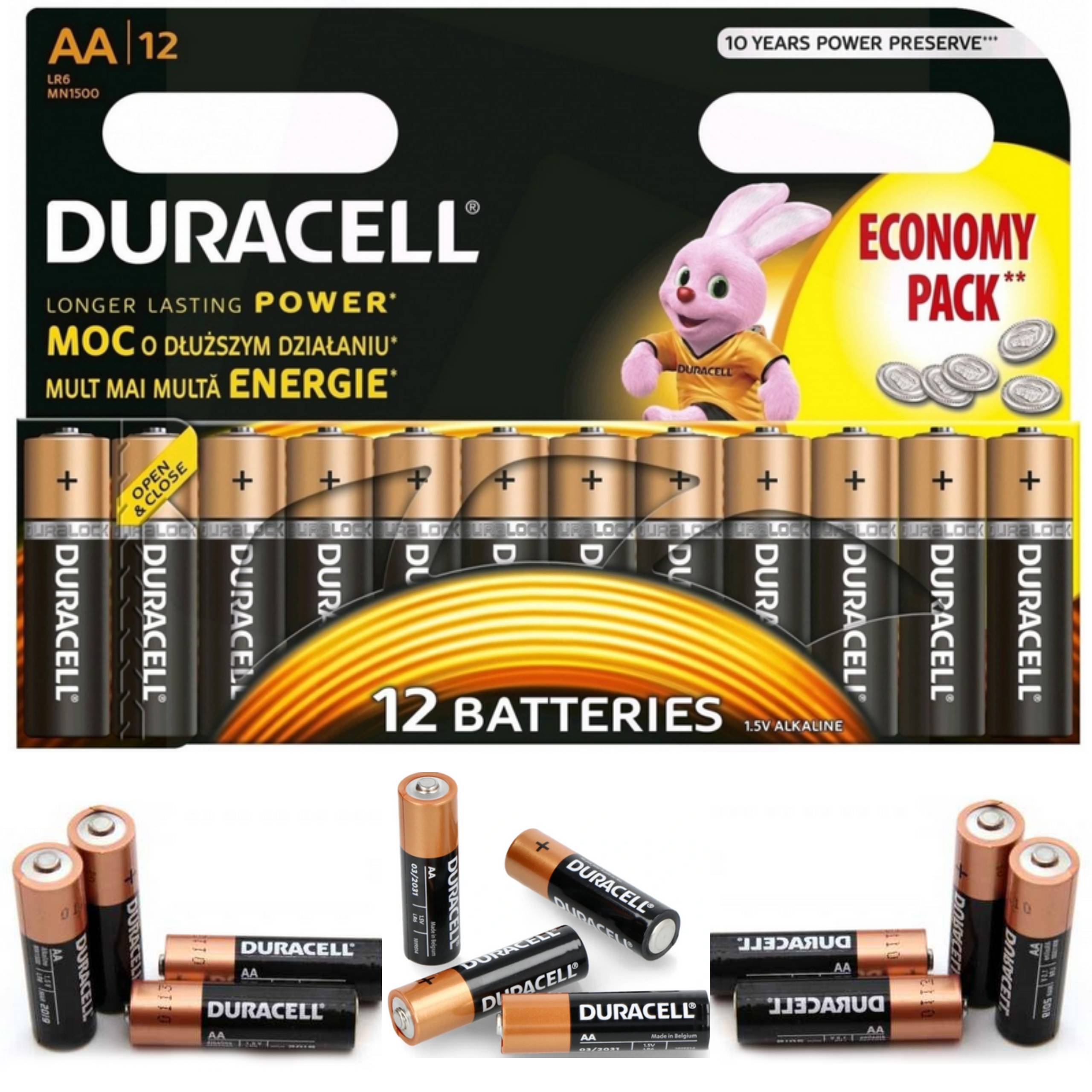 

Oryginalne Baterie Alkaliczne Duracell R6/AA x12