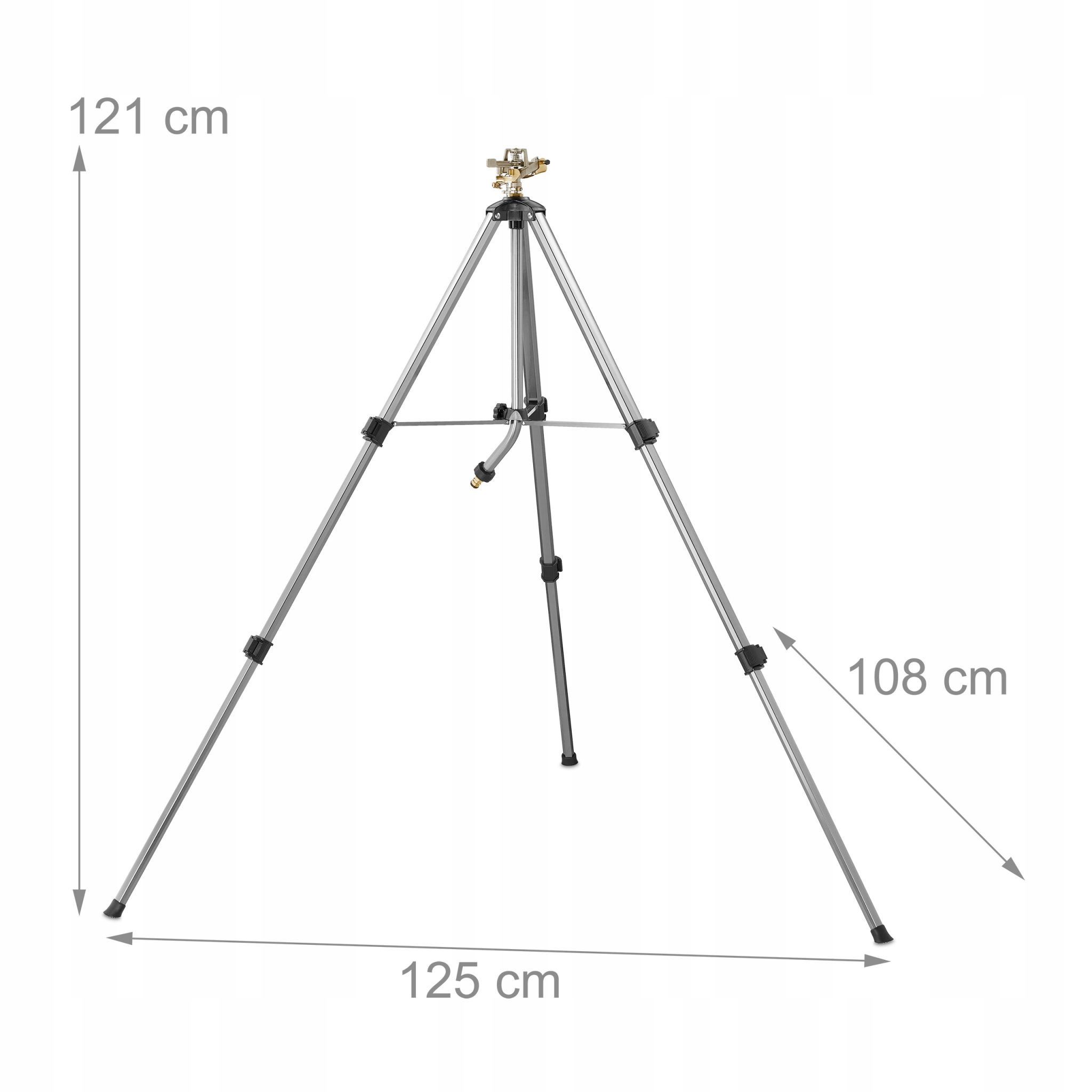 Zraszacz do trawy z metalowym stojakiem, szaro-srebrny RD46955 Marka Relaxdays