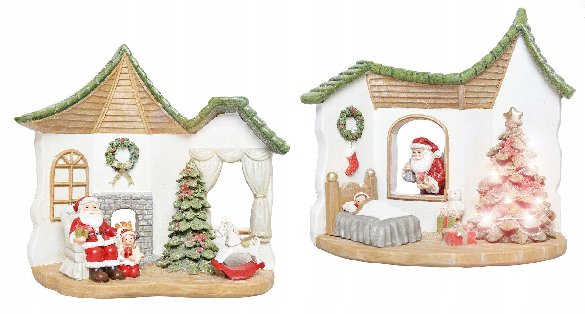 DOMEK LAMPKI LED MIKOŁAJ OZDOBA ŚWIĄTECZNA PREZENT Szerokość produktu 16 cm