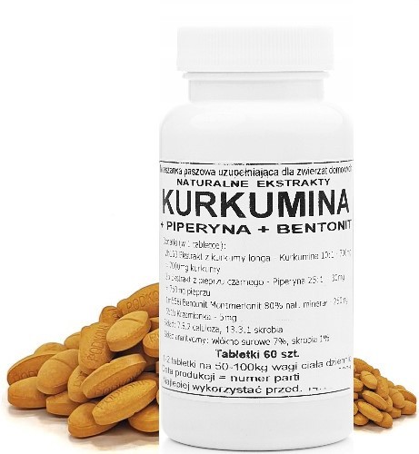 Podkowa Kurkumina piperyna bentonit 60 tabletek
