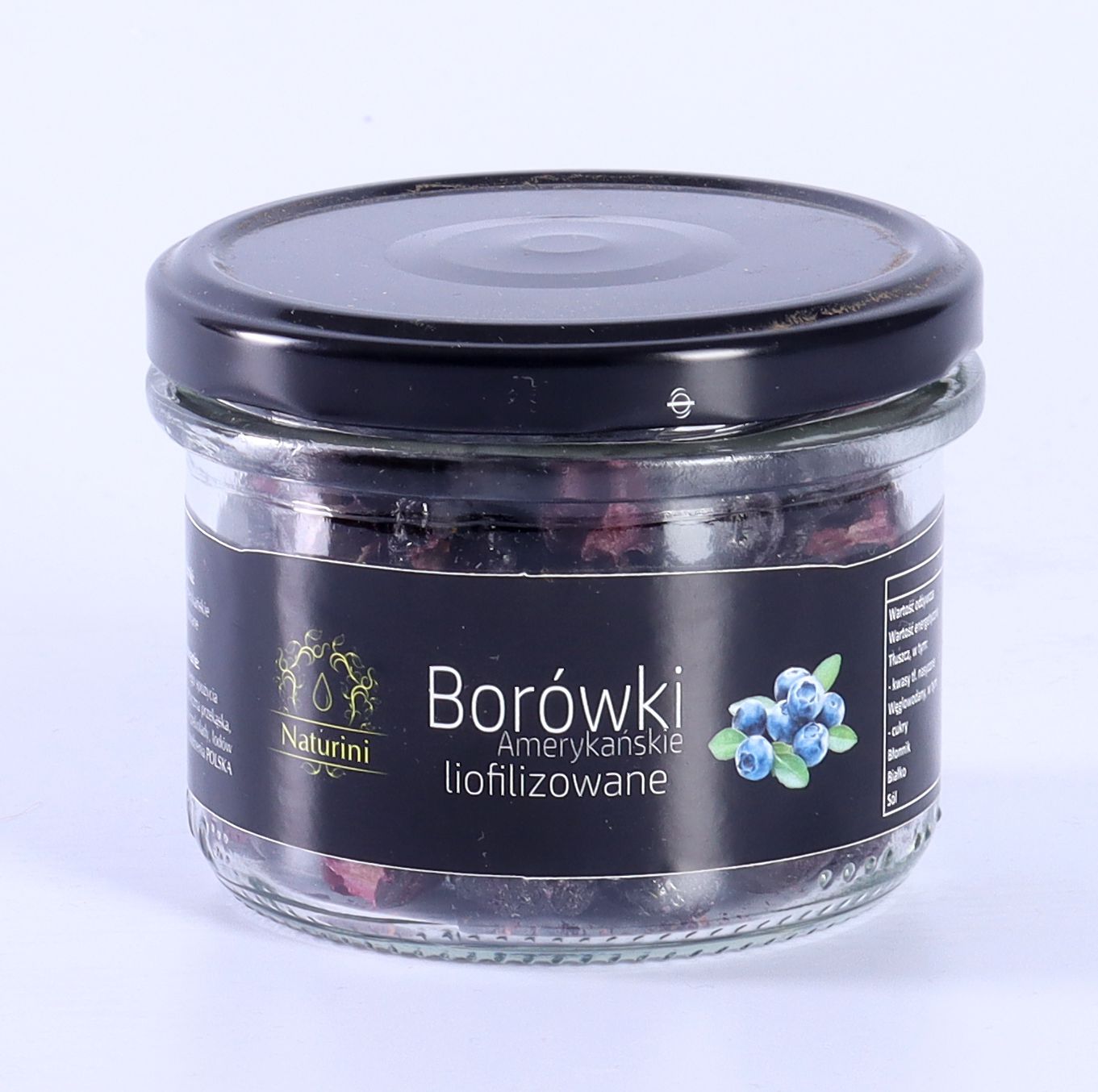 Borówki Liofilizowane Całe W Słoiku Pyszne 20g