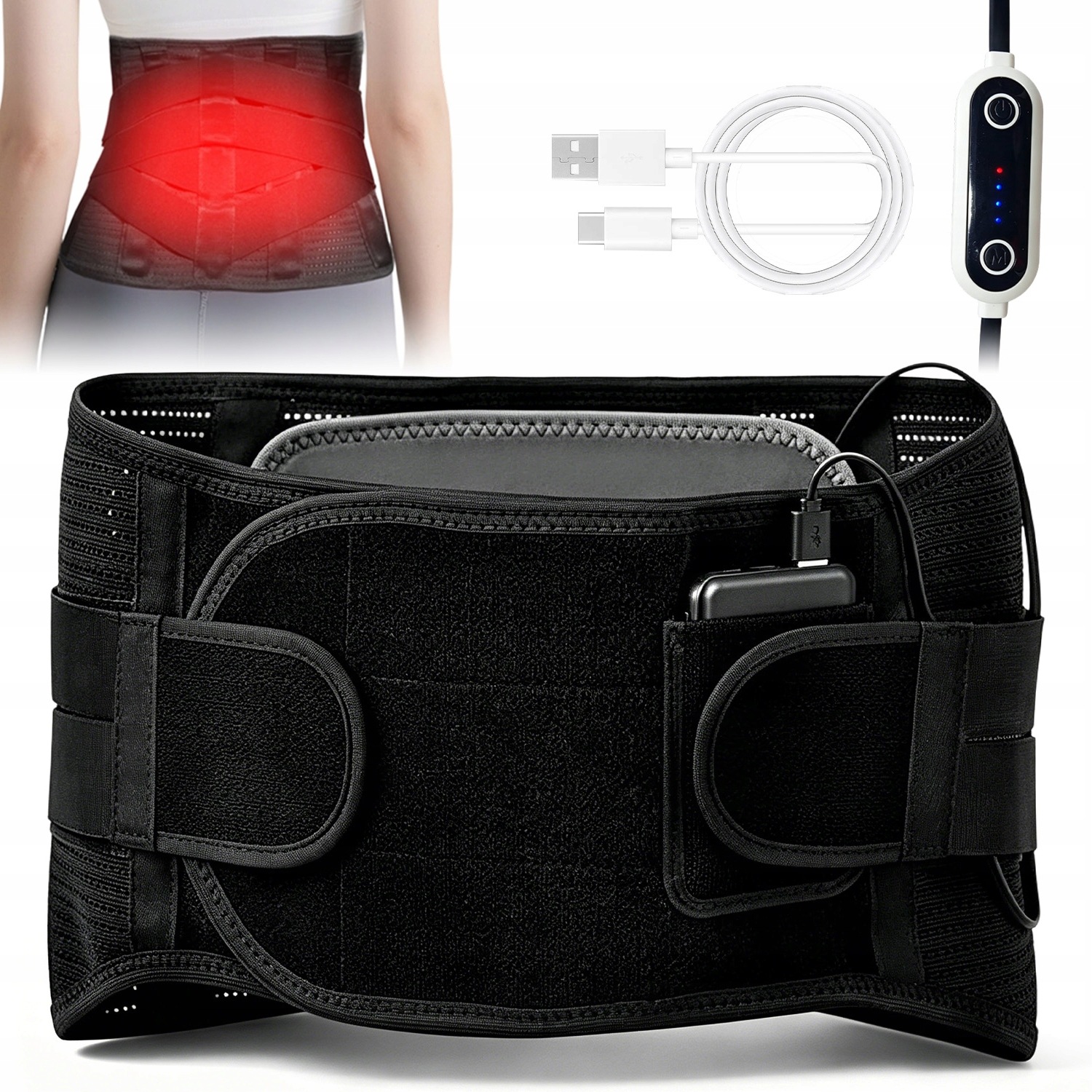 Stabilizator Kręgosłupa Pas Lędźwiowy Gorset Ortopedyczny Ogrzewany 120CM