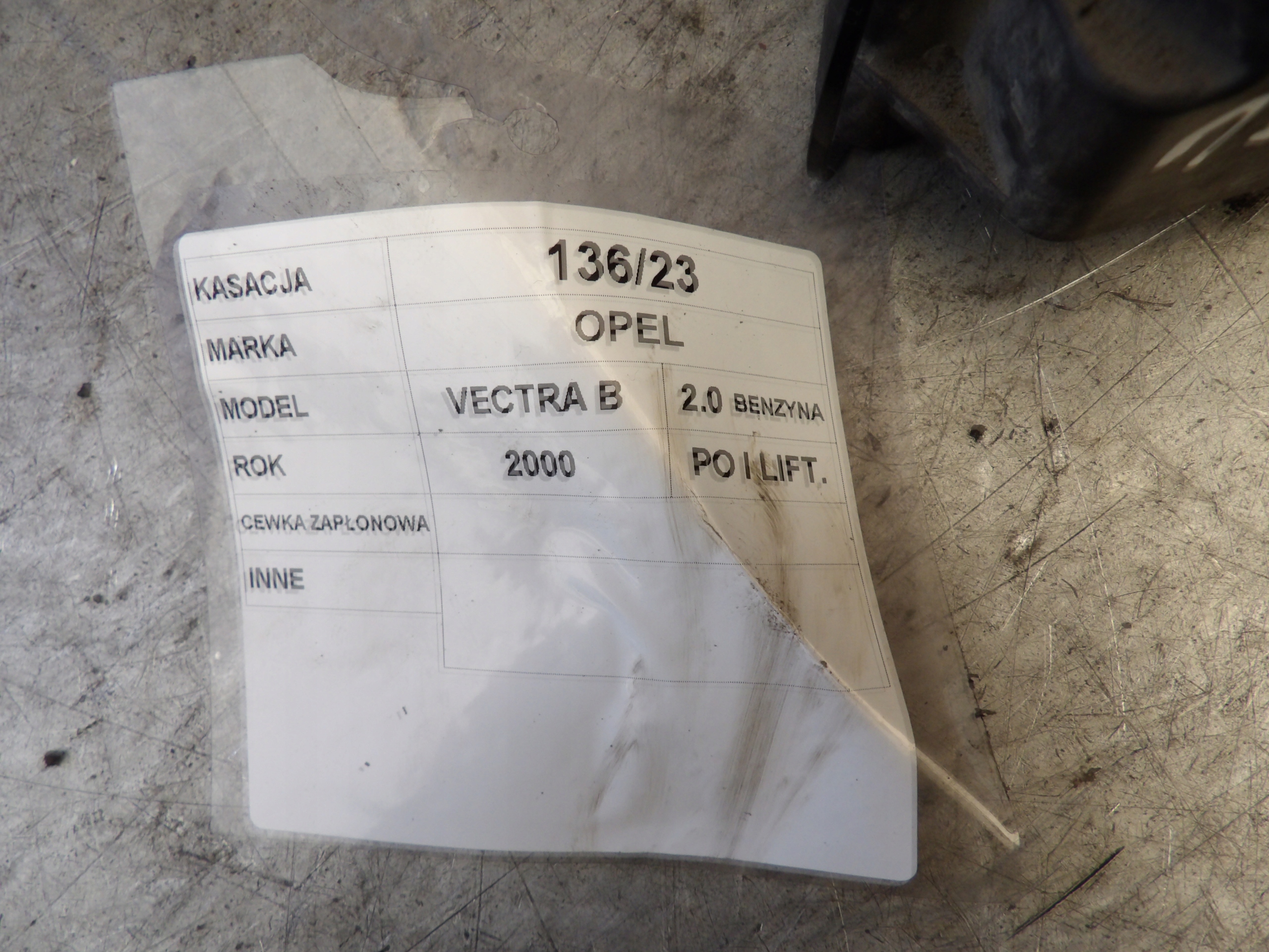 Opel Vectra B coil ignition 2,0B lift 2526055A