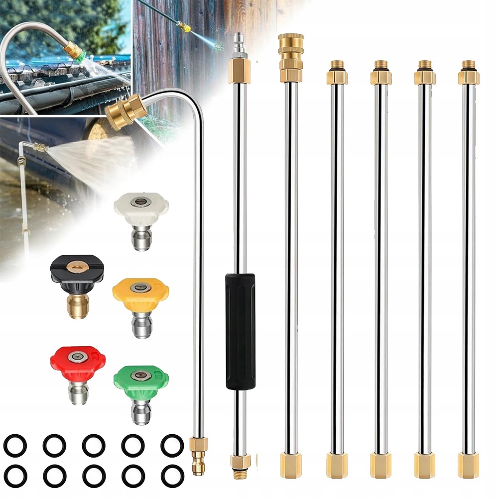 Úhlová lanka 300 cm pro myčku Karcher pro mytí podvozků kol 5 Trysek 1/4“
