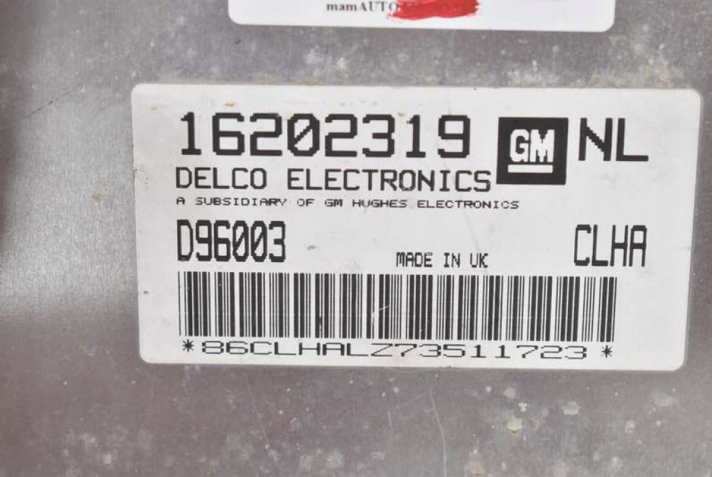 computer control unit of the engine 16202319 OPEL VECTRA B 1.6 16V 101 KM 95-99