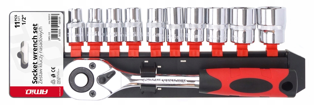 

Klucze Nasadowe 11 Szt Komplet 1/2" 10-24MM