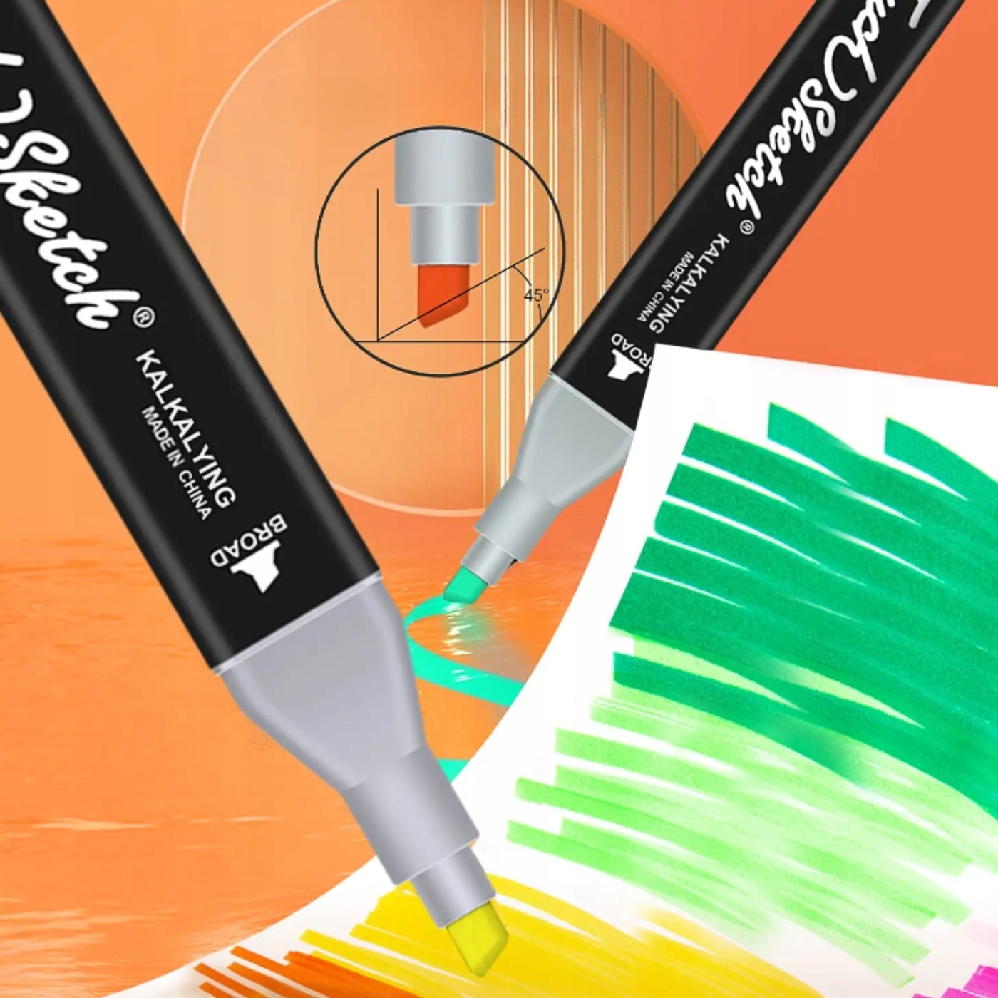 PISAKI ALKOHOLOWE 120 SZT DWUSTRONNE MARKERY FLAMASTRY + TORBA ETUI Marka Hikey