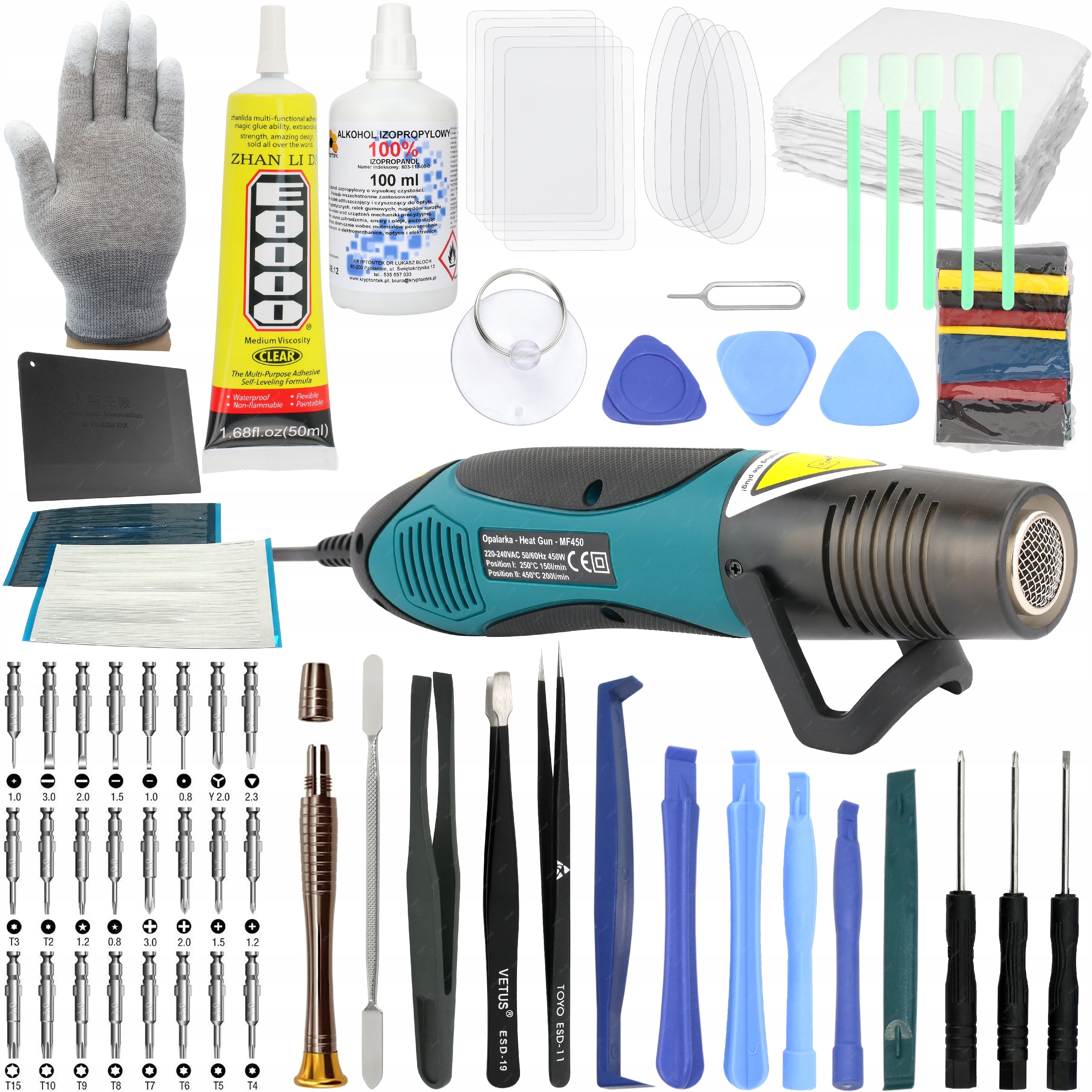 Sada XXL Pro Opravu Tabletů A Konzolí Notebooků Hot Air Lepidlo Ipa