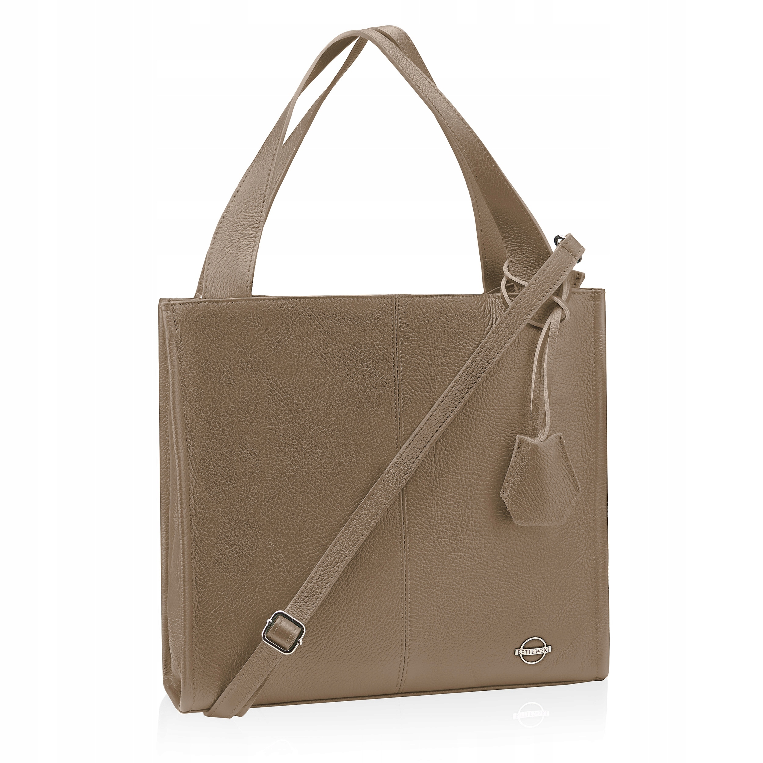 Betlewski Dámská kabelka z přírodní kůže, prostorná, prostorná a módní