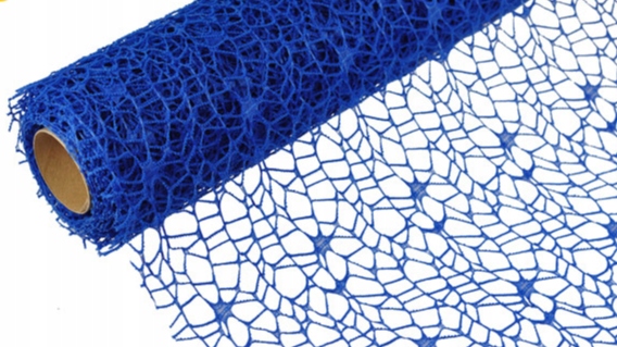 

Siatka dekoracyjna Koronkowa Ślub 50cm/5yNIEBIESKA