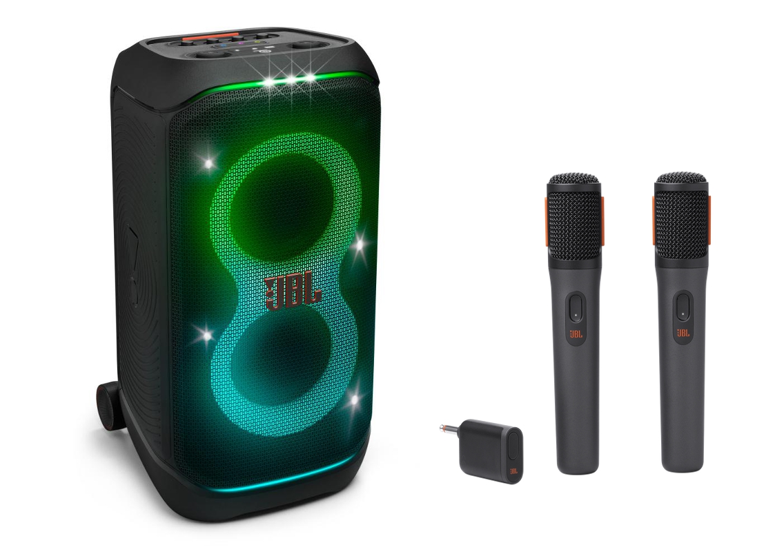 JBL Partybox Stage 320 przenośny głośnik imprezowy +2 mikrofony i odbiornik