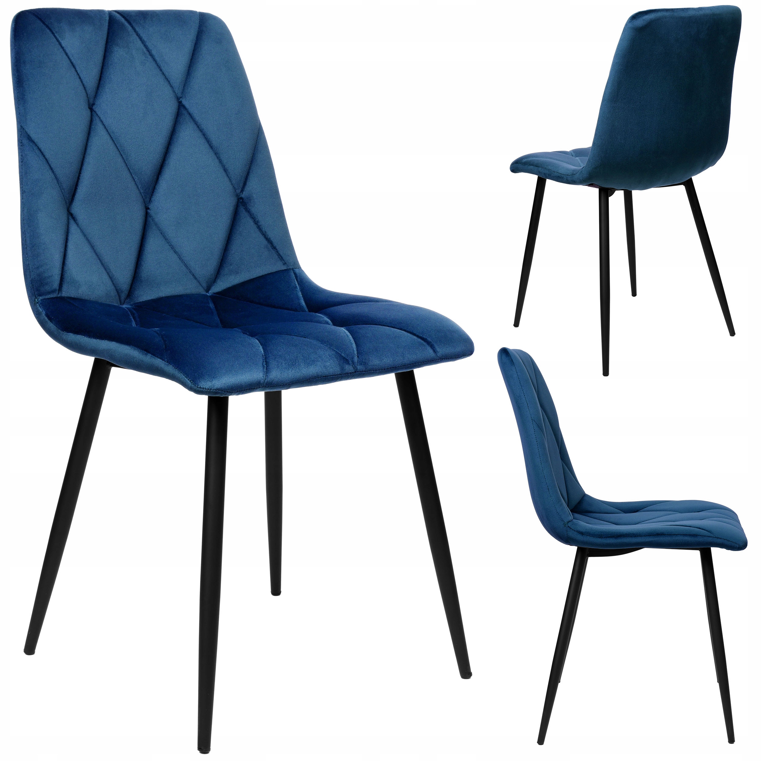 KRZESŁO WELUROWE LOFTOWE TAPICEROWANE PIKOWANE NOWOCZESNE DO JADALNI SALONU