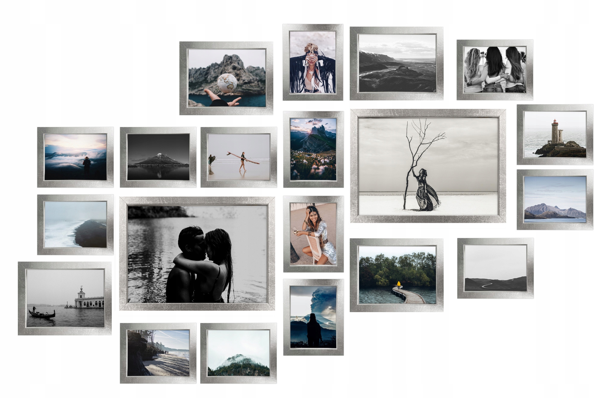 Multirám Lizbona Sada rámečků na fotografie stříbrná