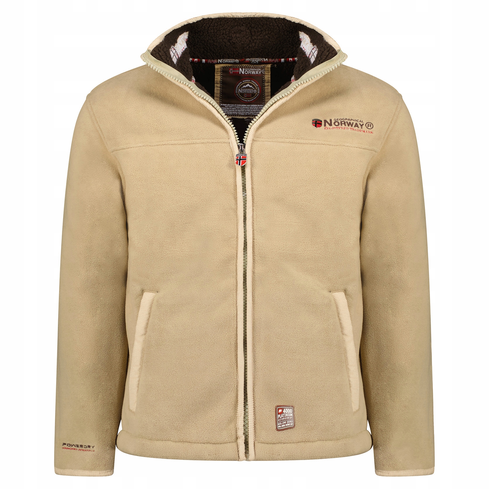 Geographical Norway mikina pánská Ubolt s kožíškem S béžová