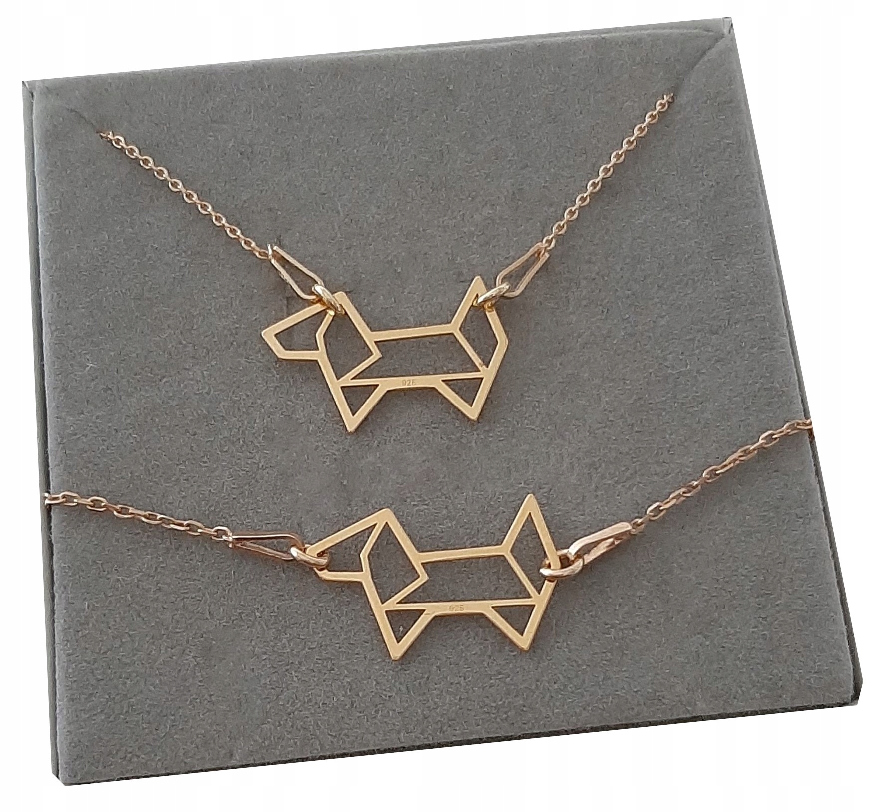 

Zloty komplet piesek Origami srebro 925 Grawer