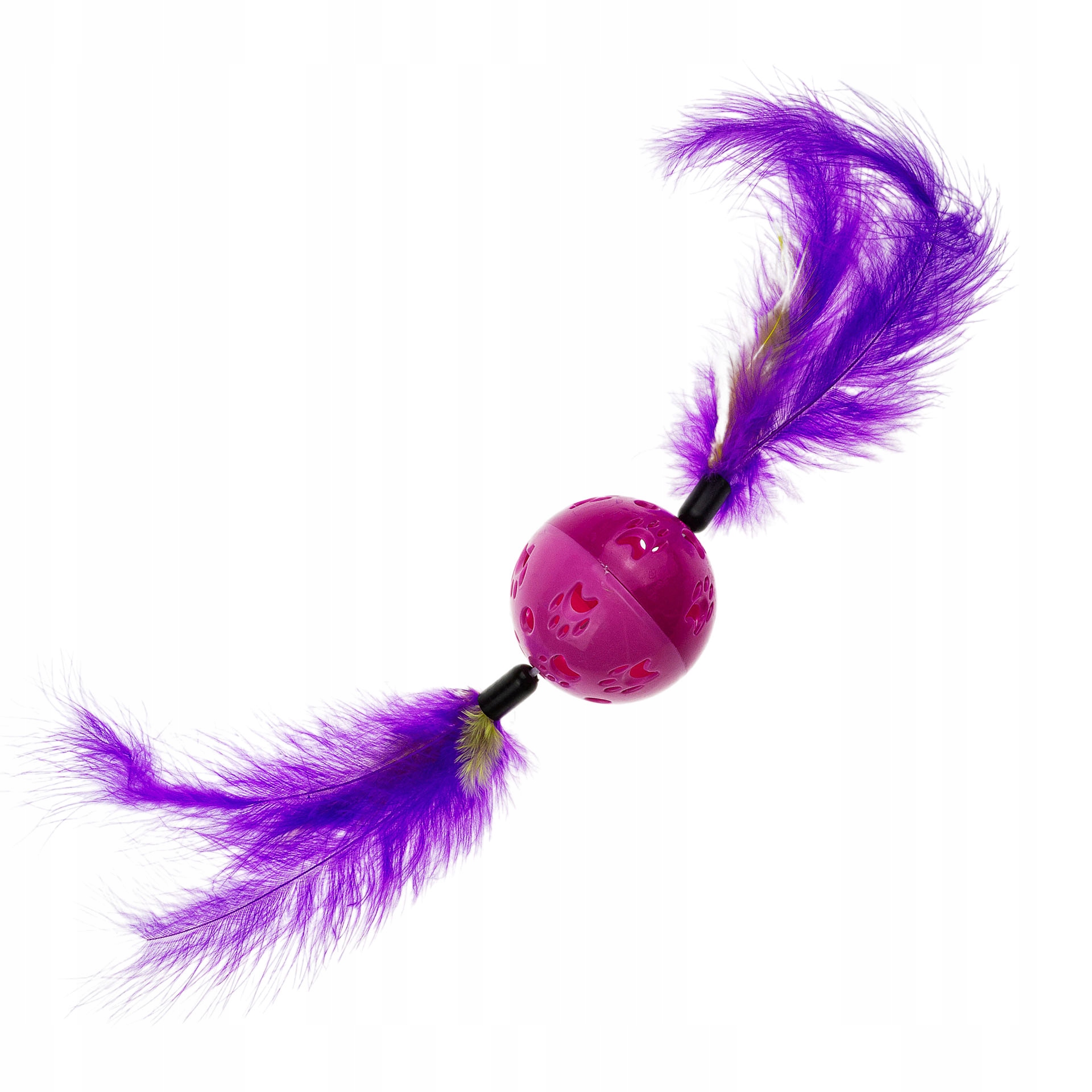 

Zabawka dla kota piłka z dzwoneczkiem i piórami