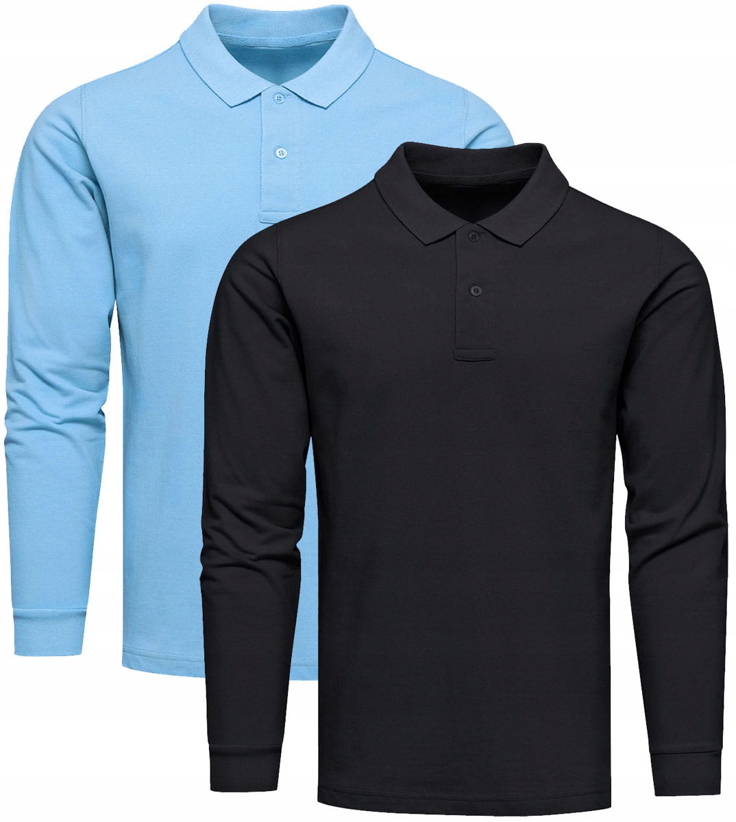 2-balení sada prémiových pánských longsleevů modrá a černá XXL