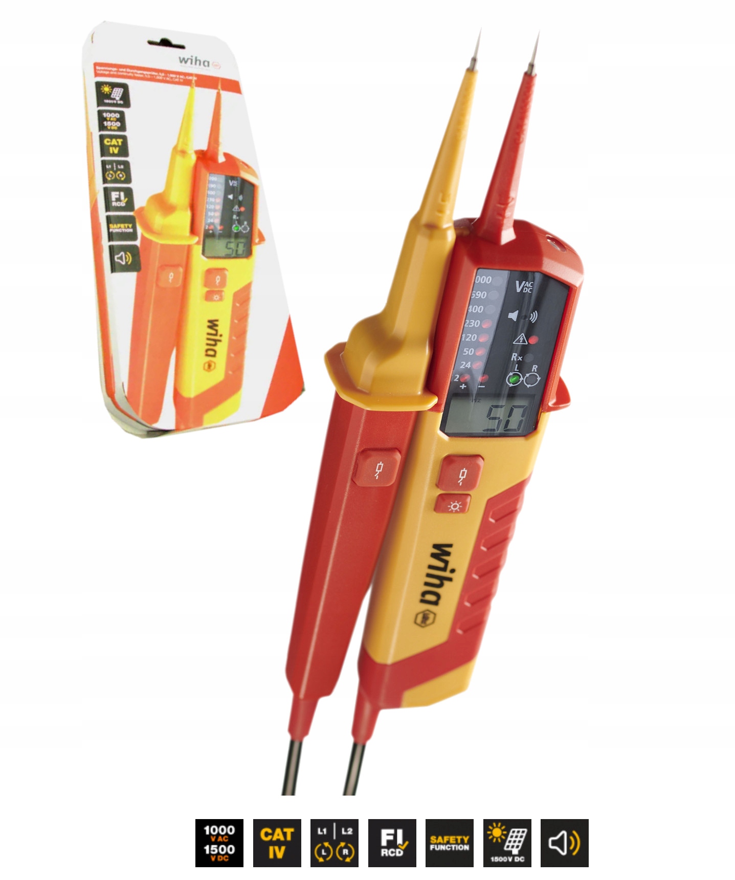 Wiha tester napětí a spojitosti obvodů 0,5 – 1000 V Ac, Cat IV 45217