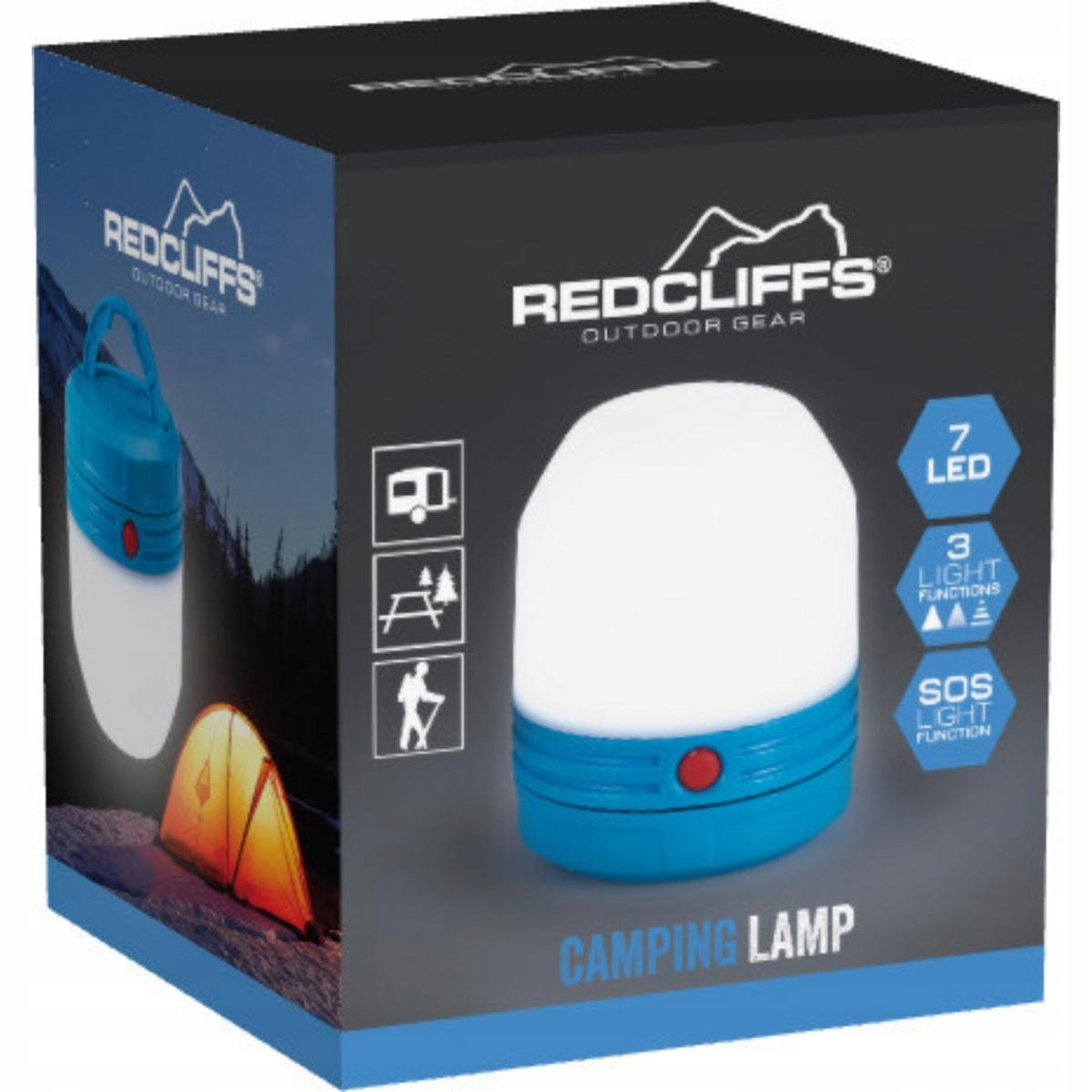 Latarka Lampka Turystyczna 8x9CM 7 Led Niebieska Redcliffs Redcliffs