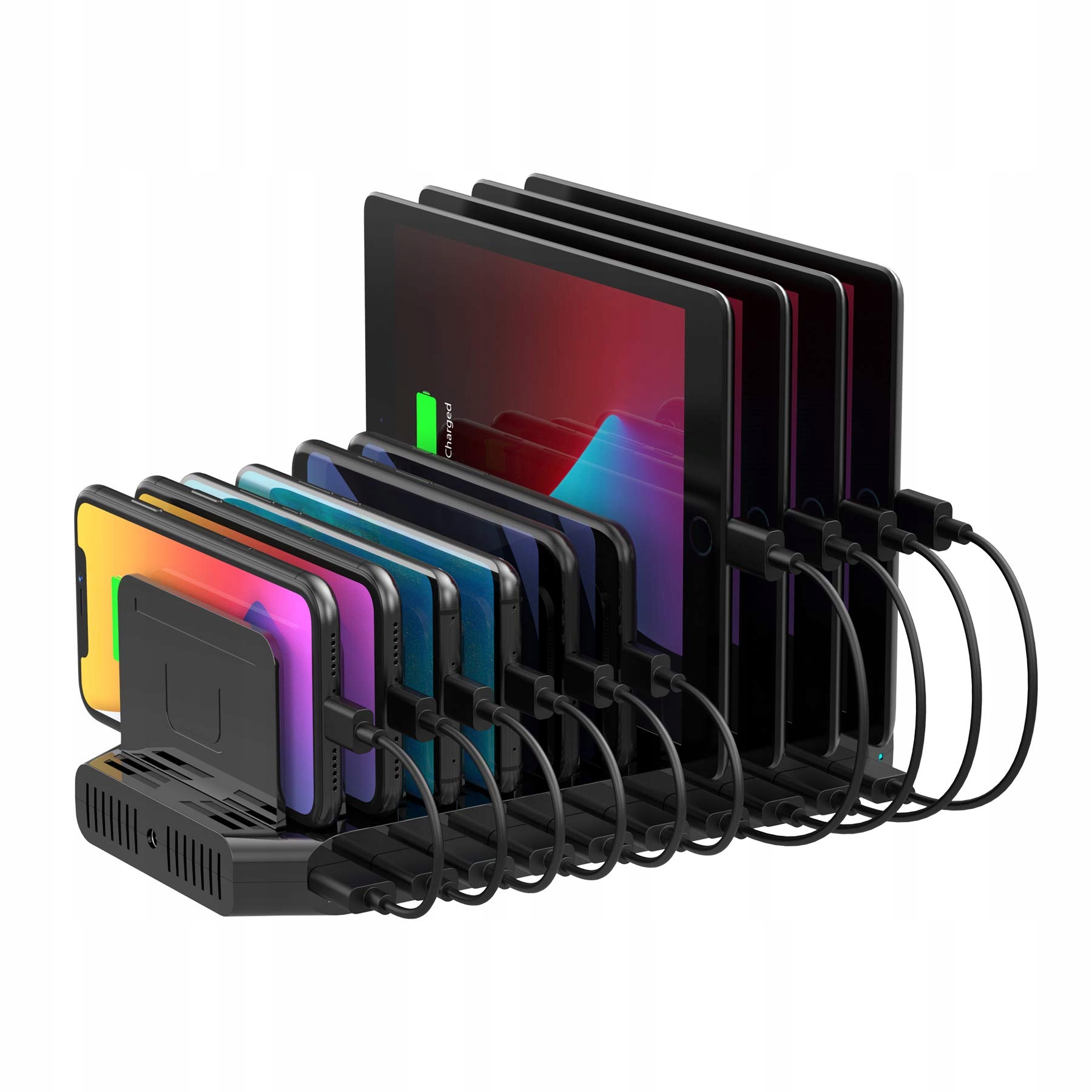 UNITEK Stacja Ładowania 60W 10 Portów USB Organizer na Tablety i Urządzenia