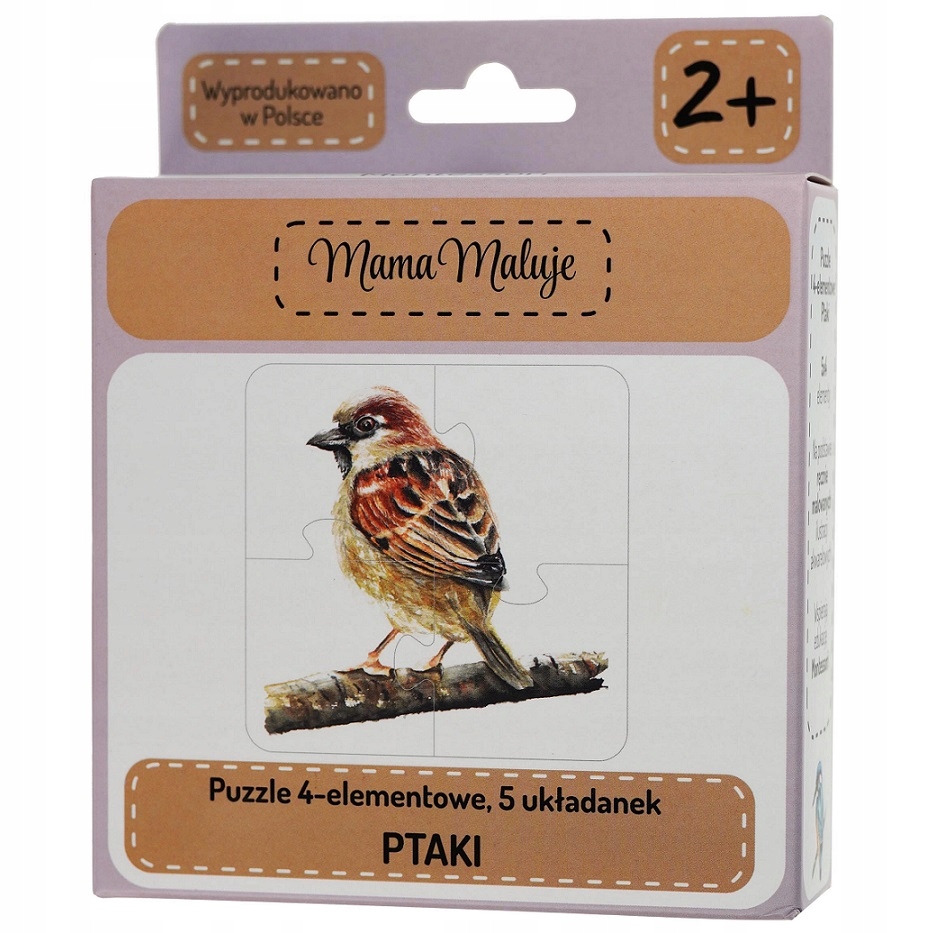 

Puzzle Ptaki 5 Układanek Montessori Mama Maluje