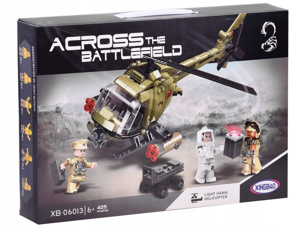 TECHNICZNE KLOCKI WOJSKO HELIKOPTER FIGURKI 425el Marka For Fun