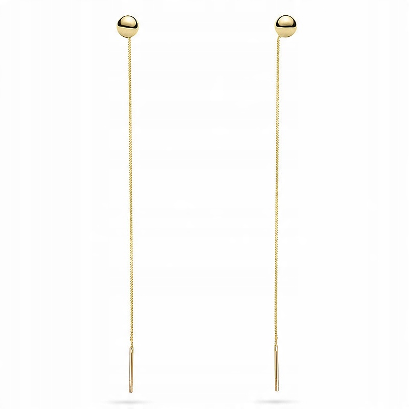 

Złote Kolczyki Wiszące 585 Kulka 5mm Przewlekane