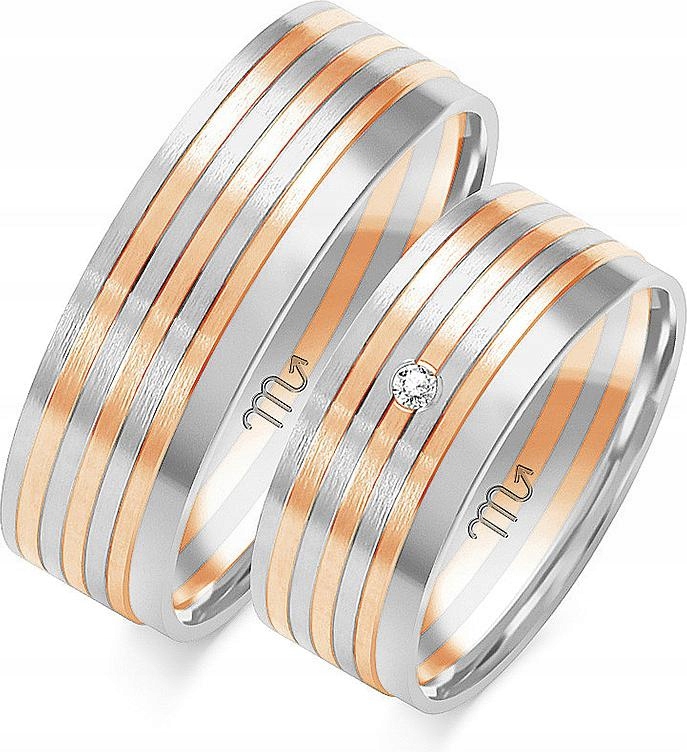 Růžově zlatý snubní prsten 585 na svatba velikost 23 24 25 na svatba pro nevěstu