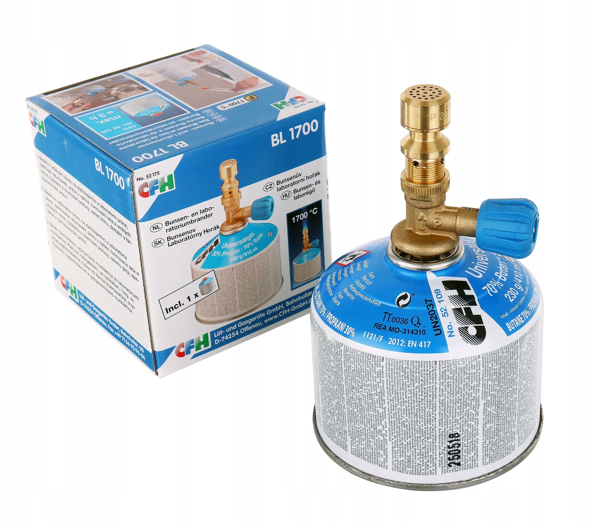 Laboratorní Hořák 1700 °C S Kartuší 230 G/410 ML Pro Zlatnictví