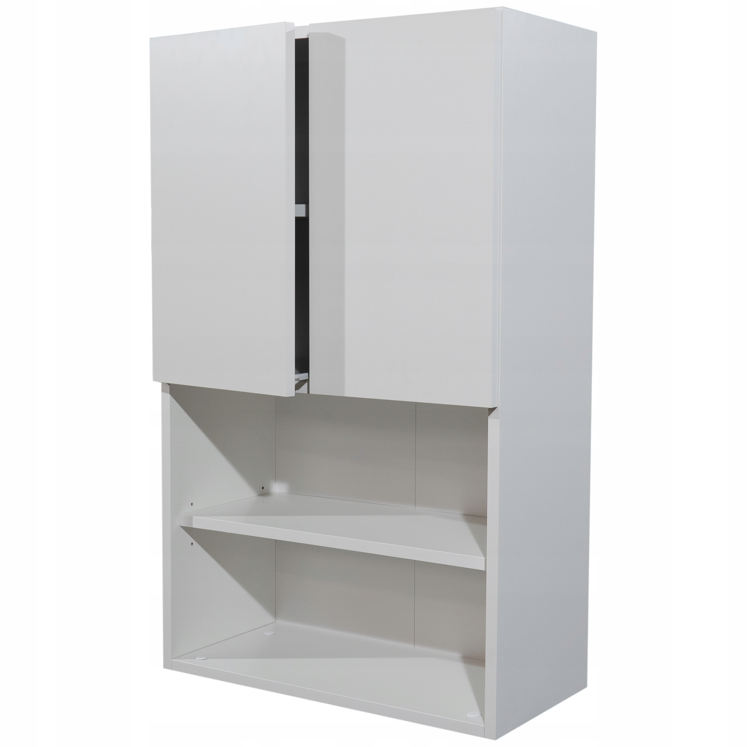 Vysoká a prostorná koupelnová skříňka visící bílá mat pro koupelnu nad Wc