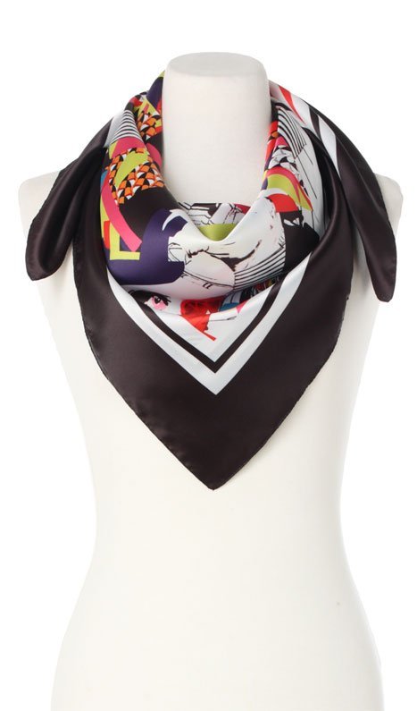 czarna Apaszka Chusta TWIGGY POP ART cudowna Marka inna