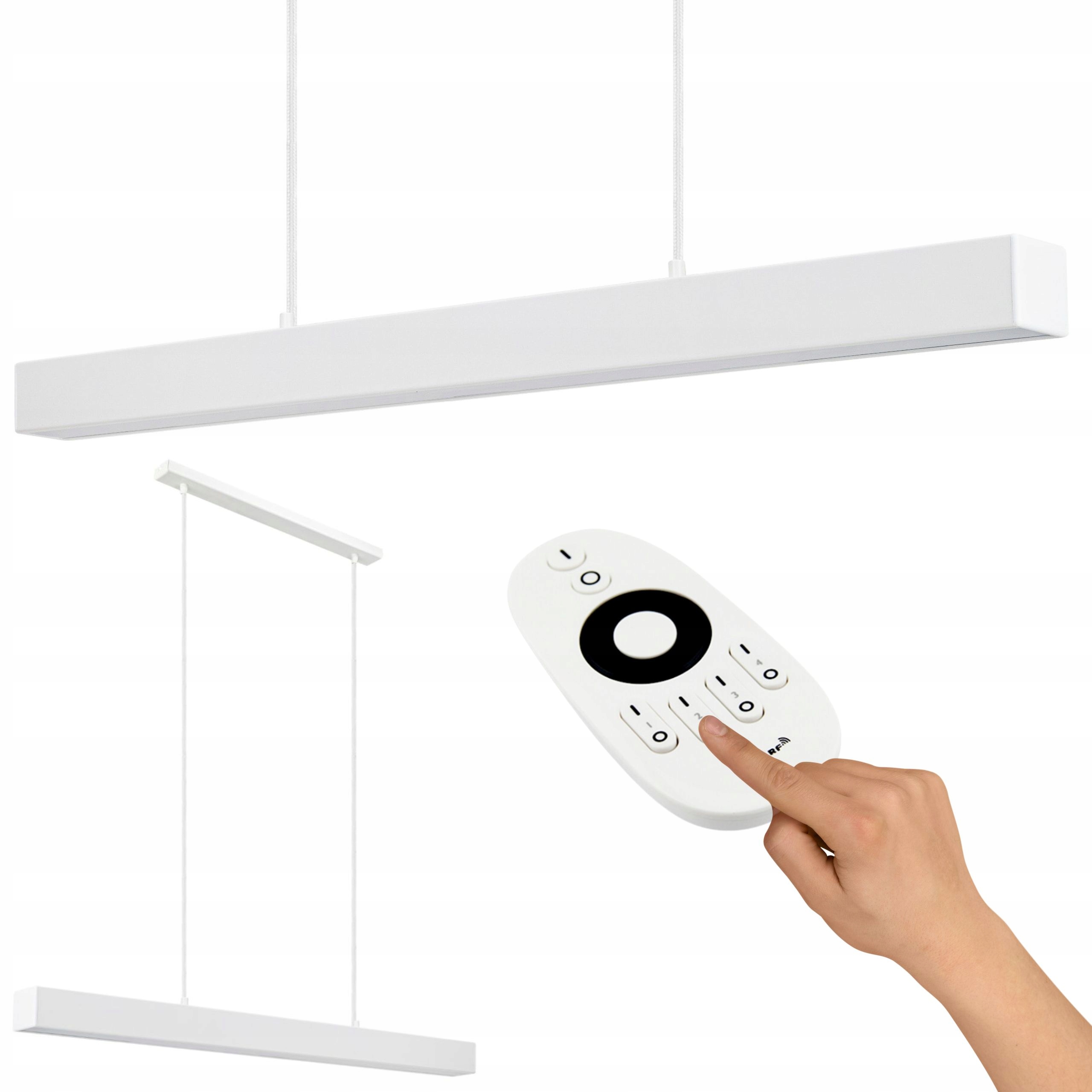 Lampa wisząca Led nowoczesna Z Pilotem liniowa loft belka 100cm Biała