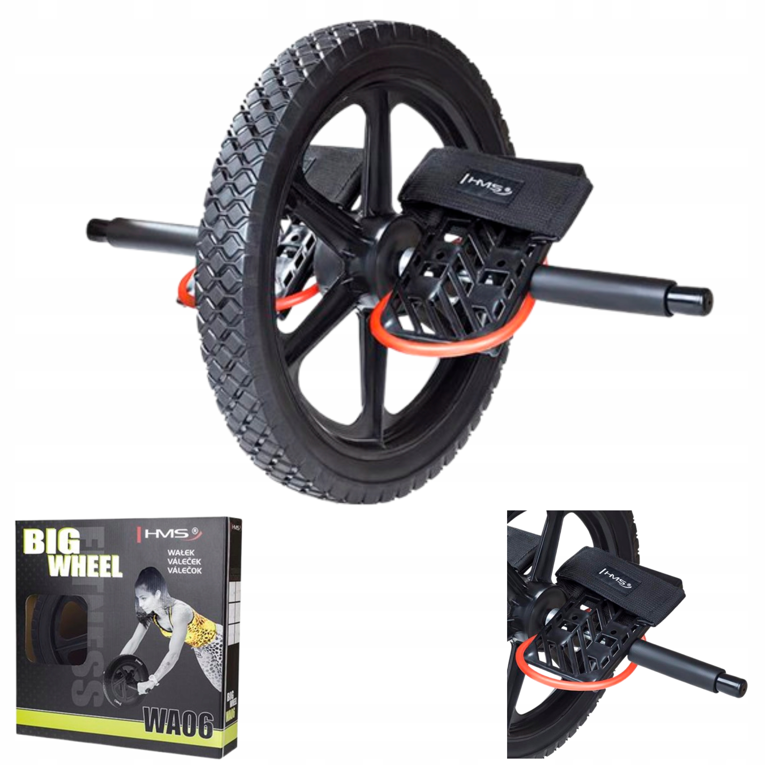 Multifunkční válec na cvičení Hms Kolečko na ruce a nohy 33,5 CM Guma