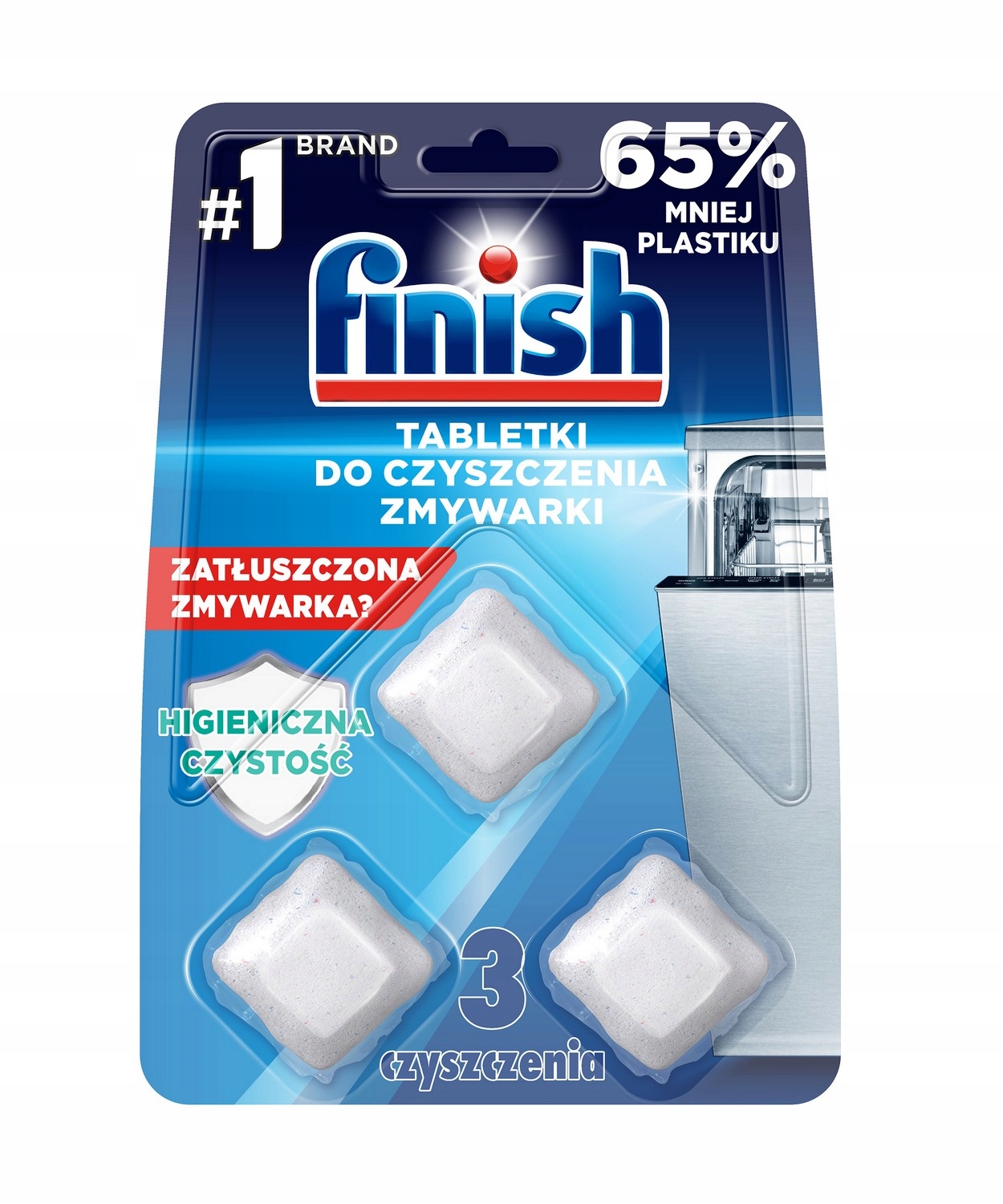 

Finish, Tabletki do czyszczenia zmywarki, 3 sztuki