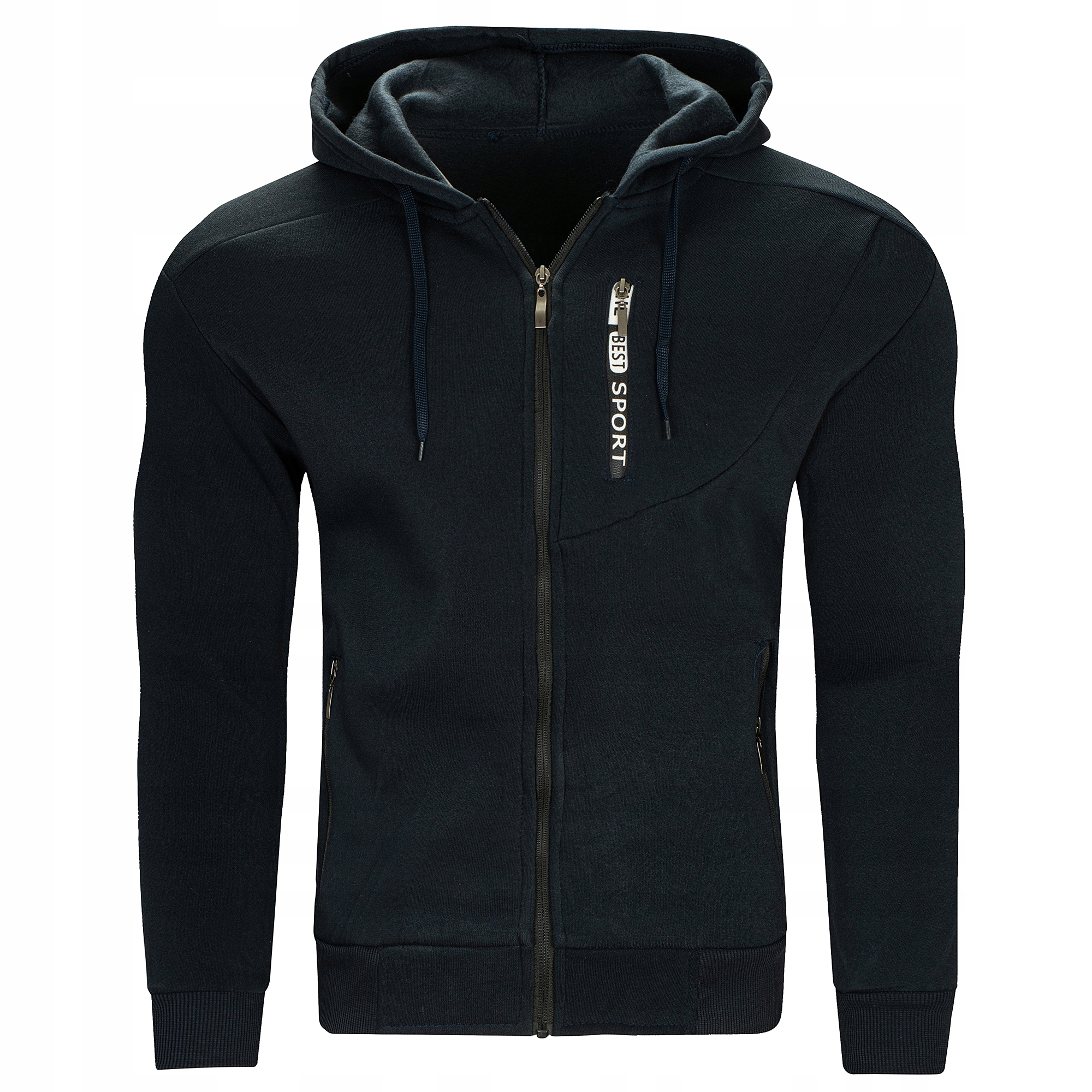 R2560 r. XL GŁADKA ROZPINANA BLUZA Z KAPTUREM