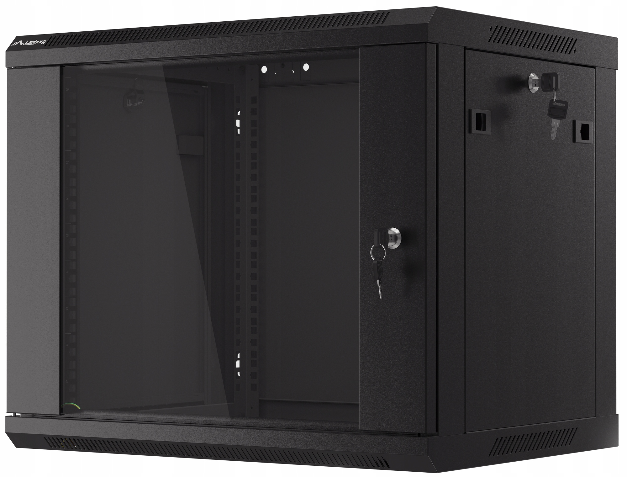 9U 19" Szafa Rack Wisząca Monitoring Sieć Szafka Szklane Drzwi 450 Czarna