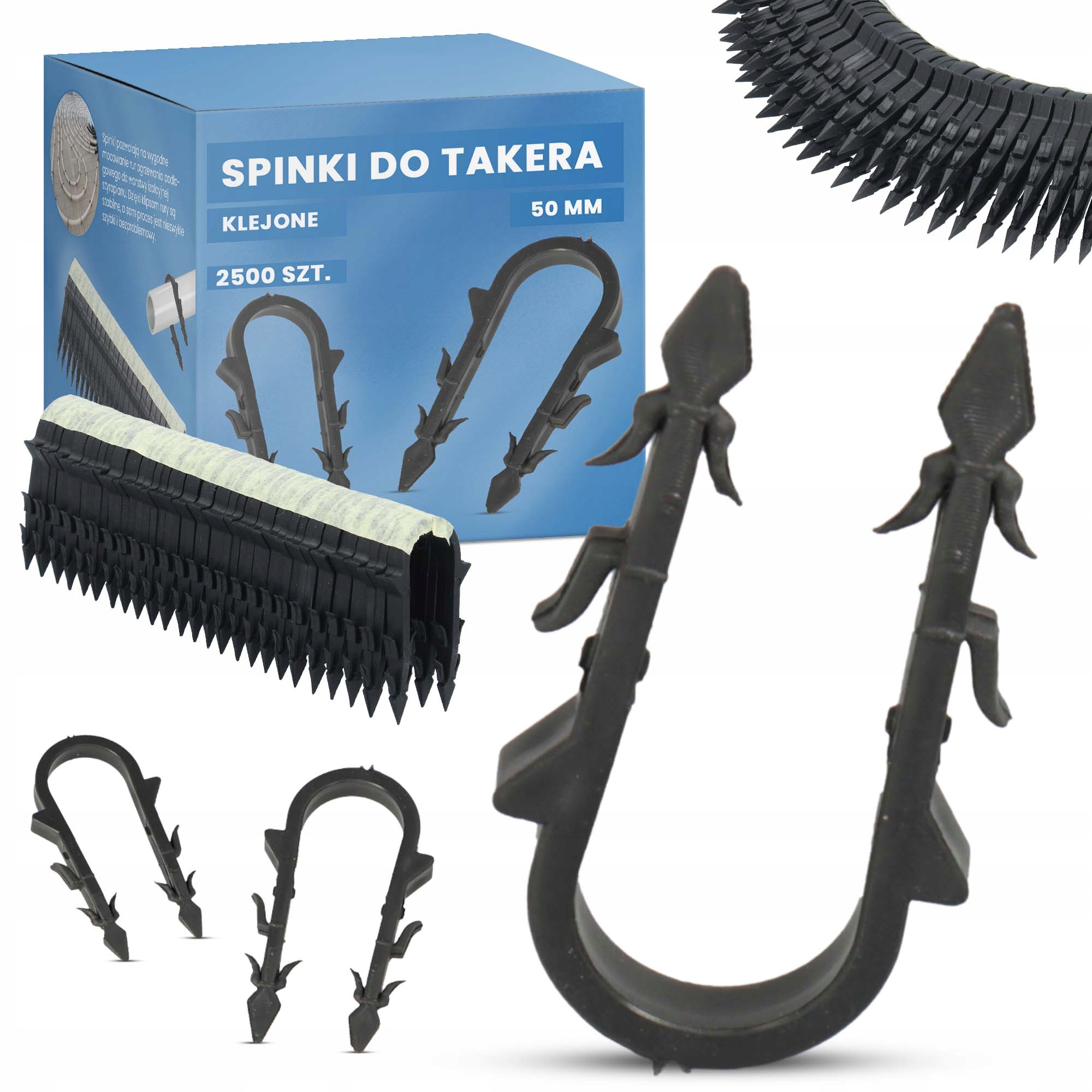 3000 x Sponky Klipsy Podlahové 55 Takera Lepené Upevnenie Pex Vykurovanie Kx