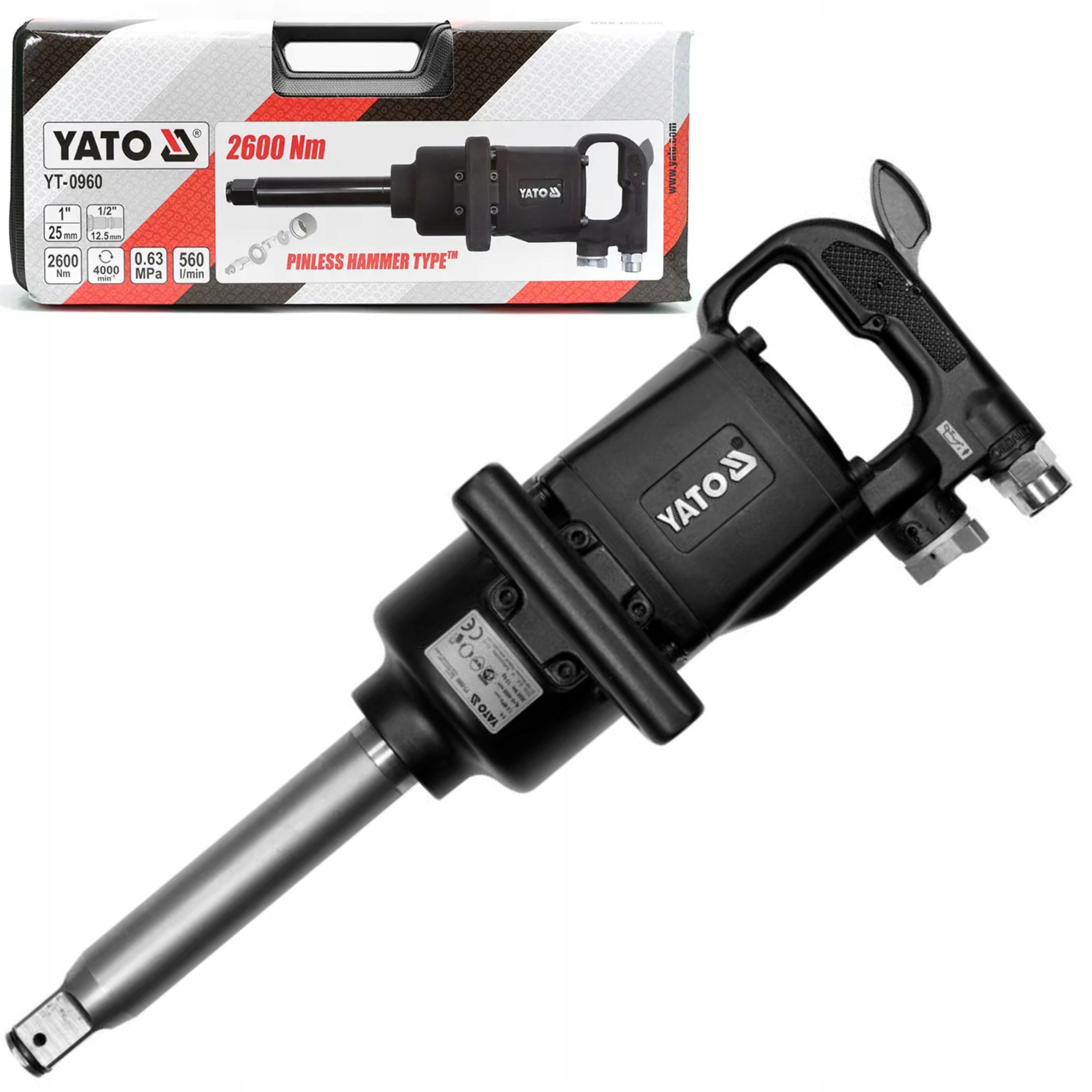 YATO KLUCZ UDAROWY PNEUMATYCZNY DURAL 1'' 2600NM WALIZKA KLUCZE YT-0960