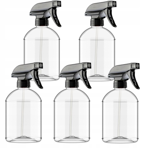 Zestaw 5 Butelek Z Atomizerem spryskiwaczem sprayem 500 ml Pet