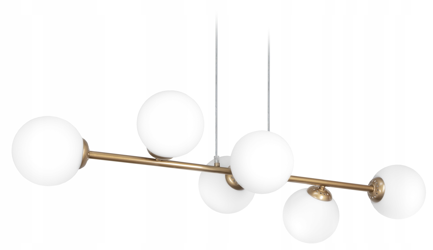 Lampa Wisząca Sufitowa Żyrandol Nowoczesna Złota Białe Kule Led