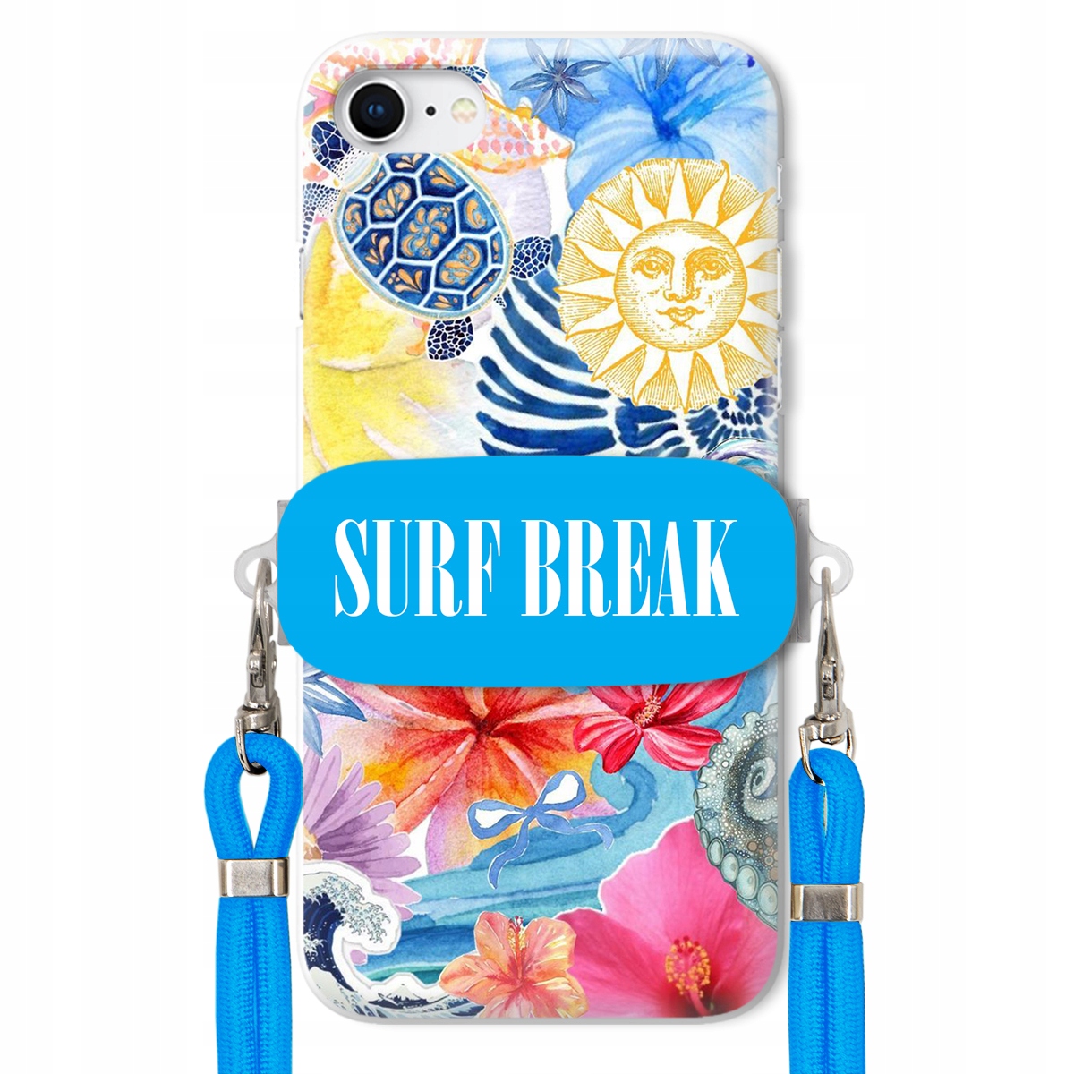 Puzdro pre iPHONE SE3 Modré Crossbody vodítko držiak Surf Break Lata