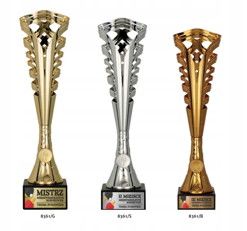 Puchar Puchary Zestaw Pucharów Komplet Duży 41/38/36 CM Grawer