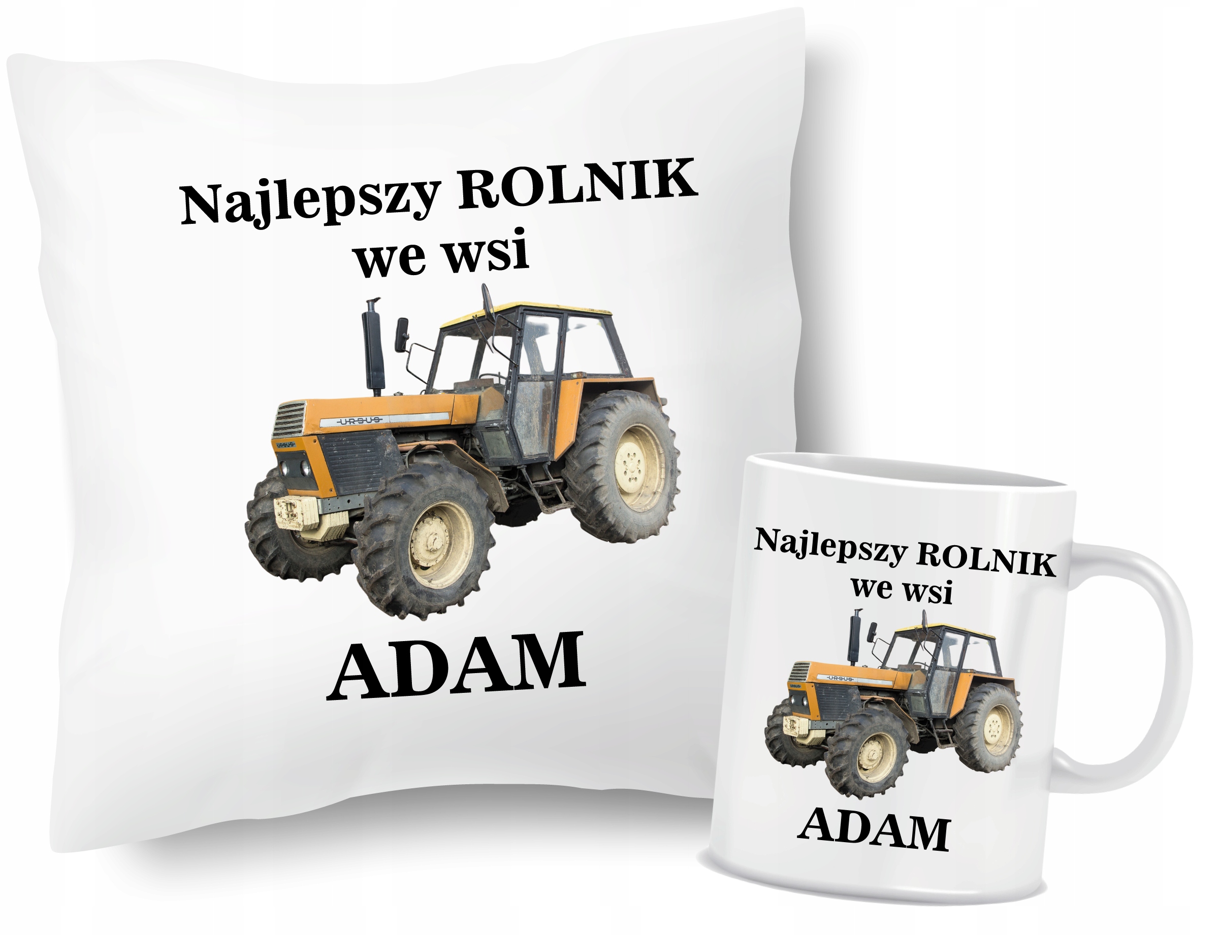 

Poduszka+kubek ciągnik traktor Ursus Rolnik Imię