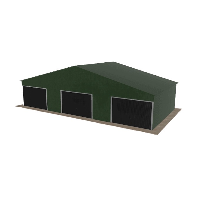 Plechová garáž 12x6 m, třípolohová, dvoupolohová, zelená