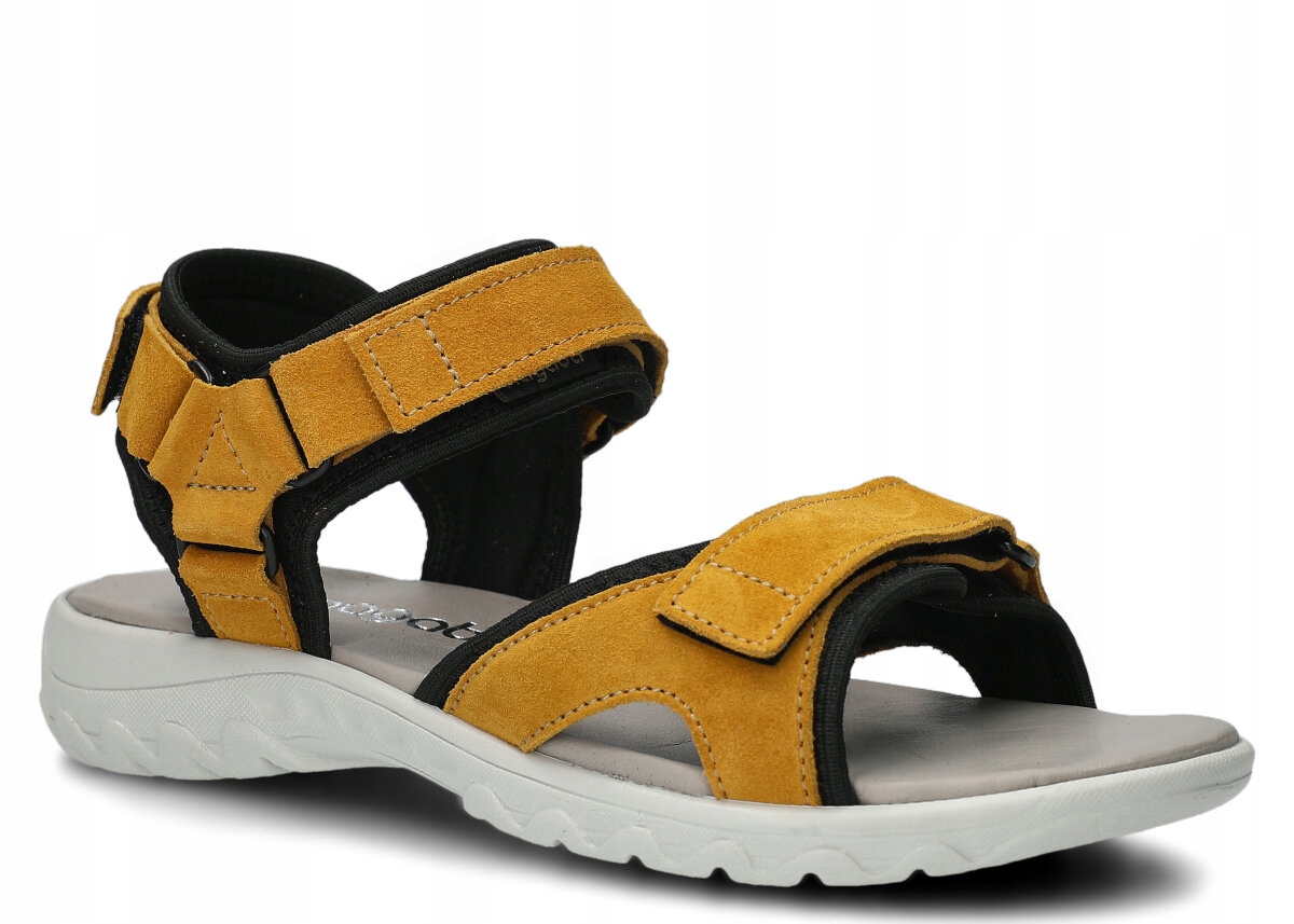 Dámské Žluté Sandály Nagaba 266 Kožené, Pohodlné, Sportovní