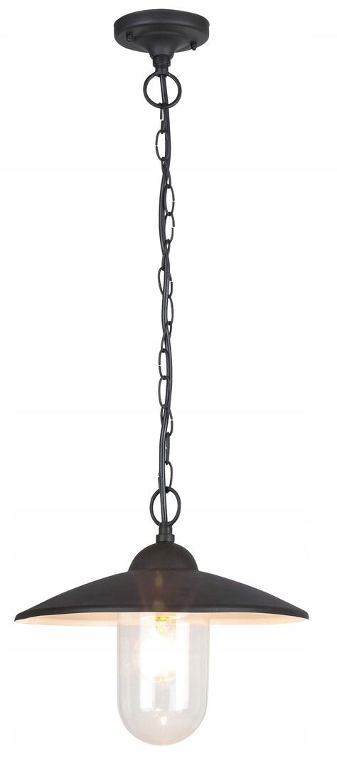 Vonkajšia závesná lampa do záhrady, vintage štýl, čierna matná, sklenená Rabalux