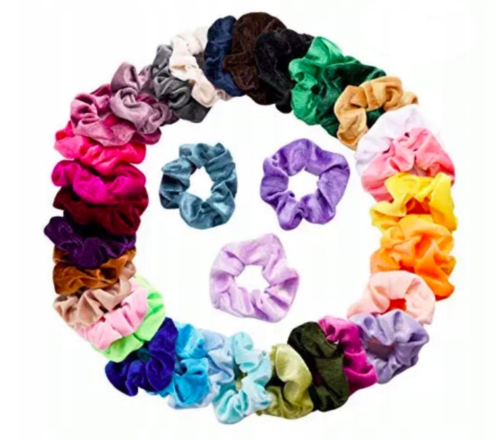 SCRUNCHIES GUMKI FROTKI DO WŁOSÓW WELUR SCRUNCHIE