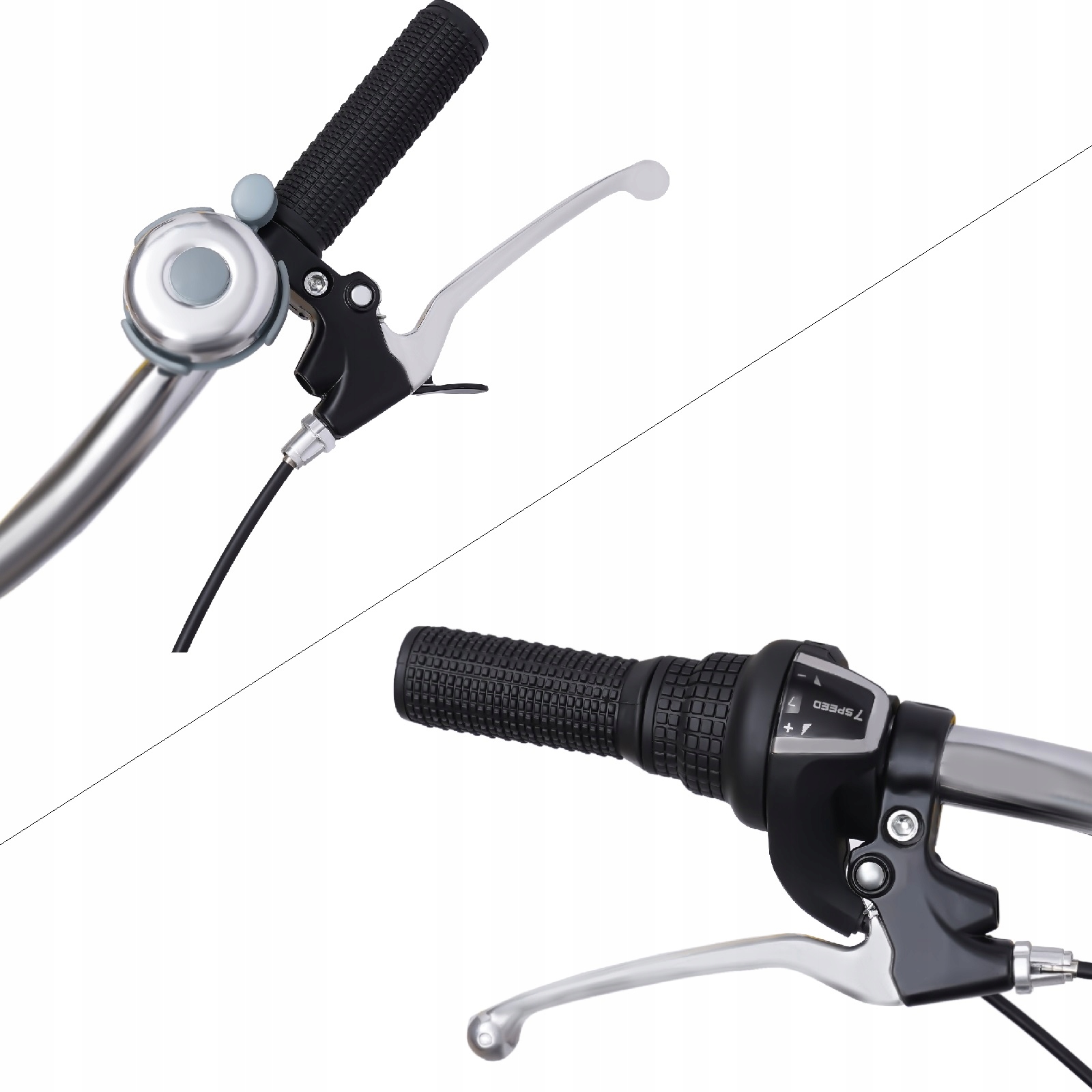 24-Calowy 7-Biegów Składane Rower Trójkołowy Dla Dorosłych z Reflektory Kolor złoty