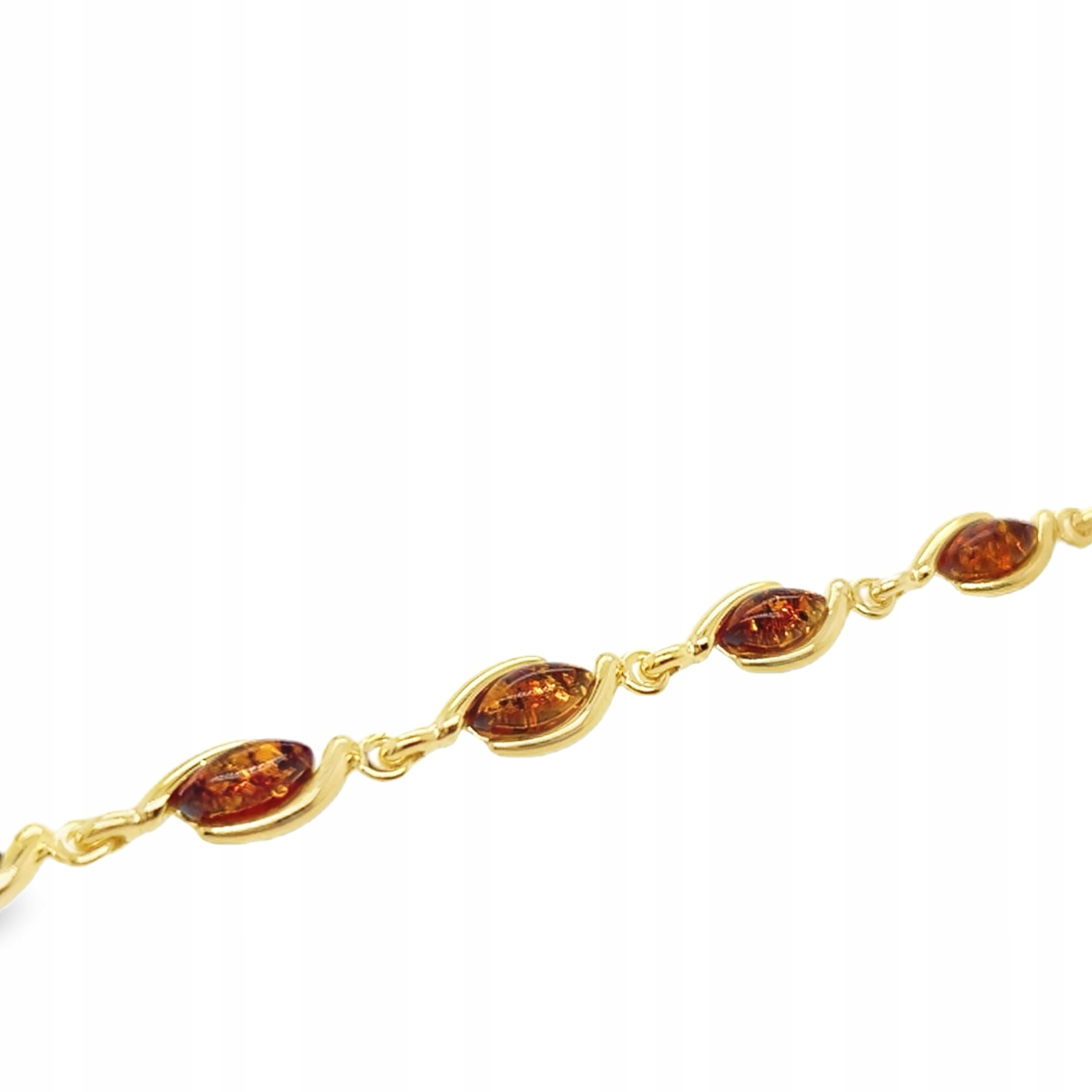 Stříbrný Pozlacený náramek s přírodním jantarem stříbro Elegantní Film